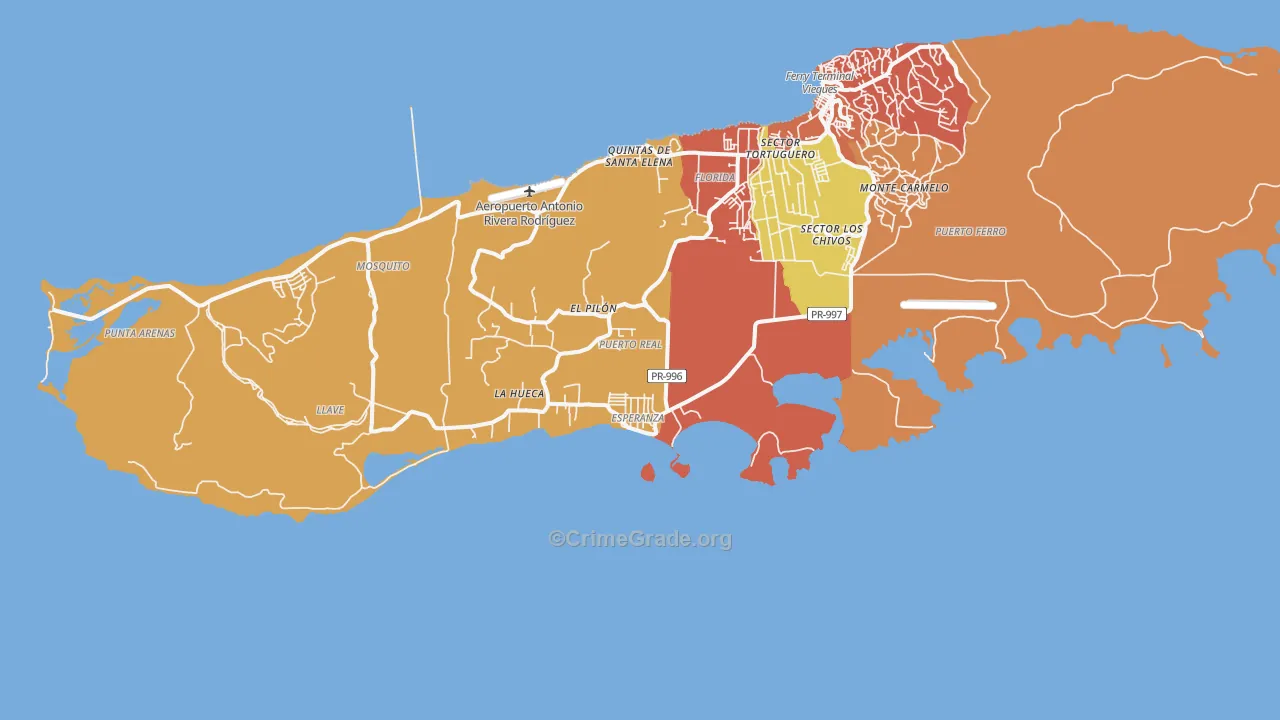 Esperanza, PR Map of Theft Rates