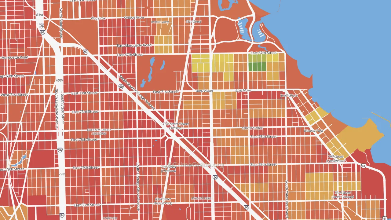 Essex, Chicago, IL Map of Theft Rates