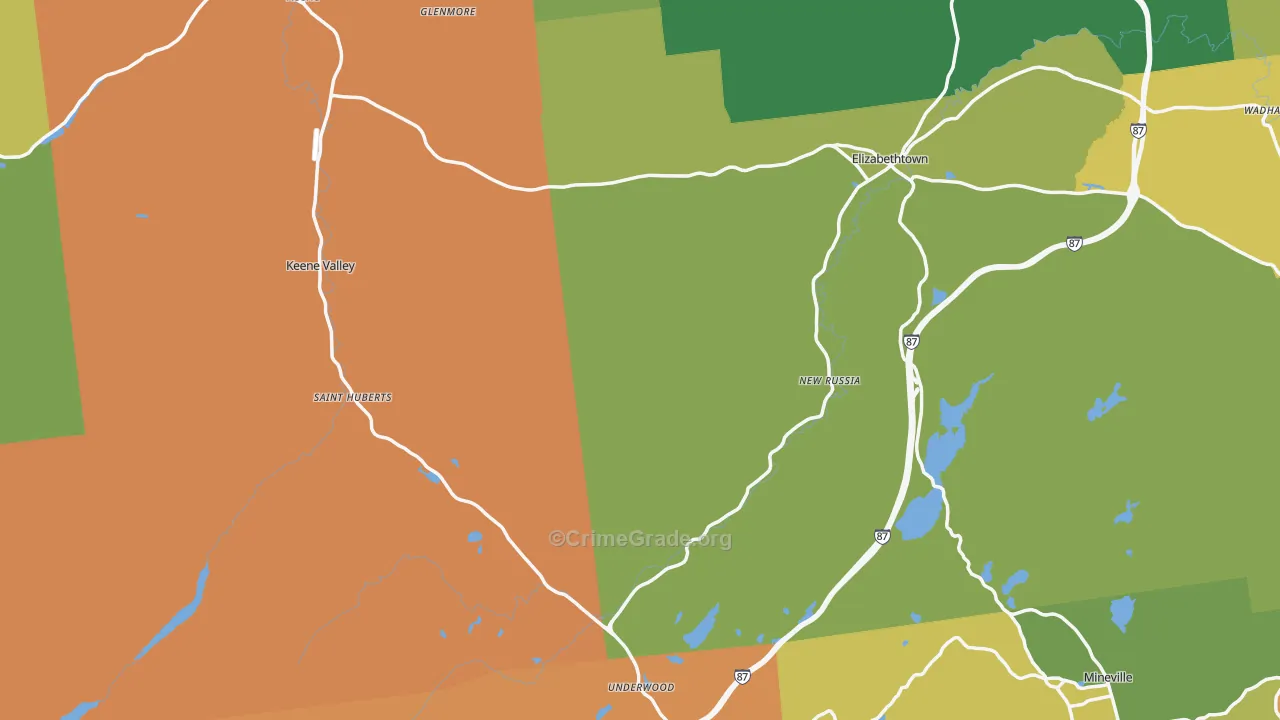 Essex County, NY Map of Theft Rates