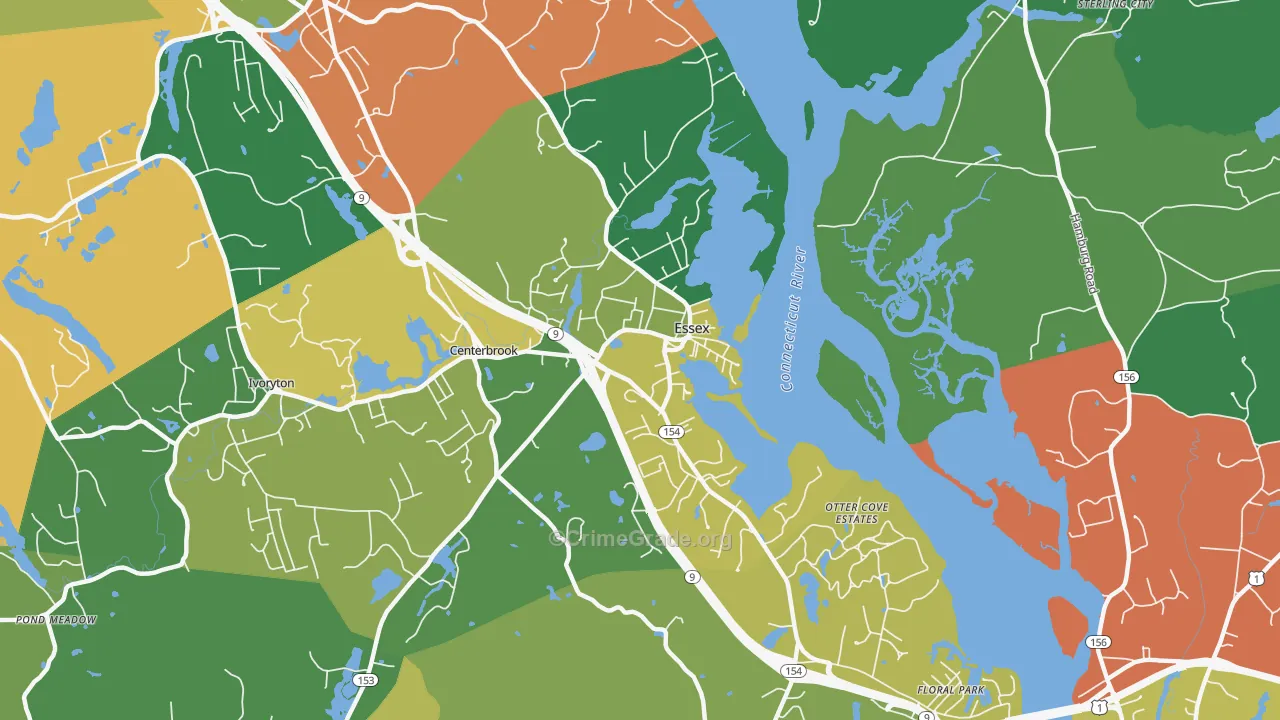 Essex, CT Map of Theft Rates