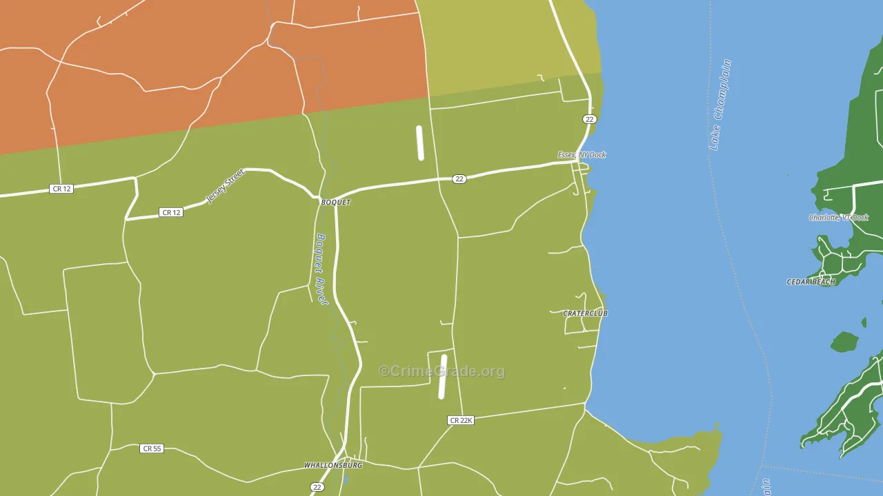 Essex, NY Map of Theft Rates