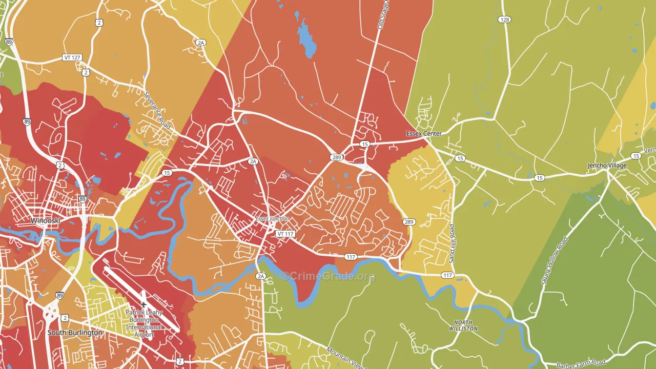 Essex, VT Map of Theft Rates