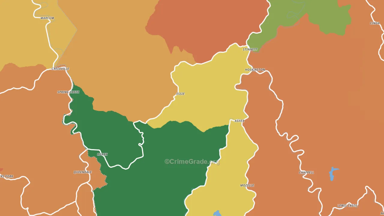 Essie, KY Map of Theft Rates