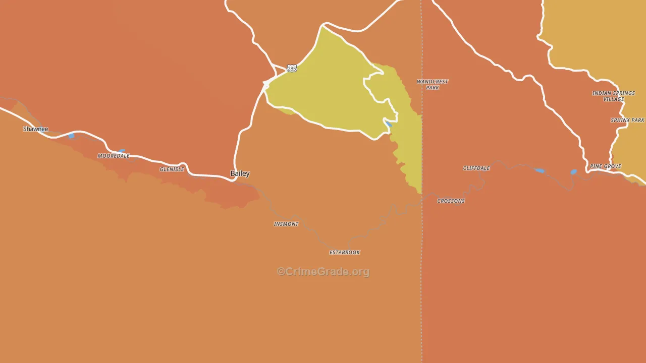 Estabrook, CO Map of Theft Rates