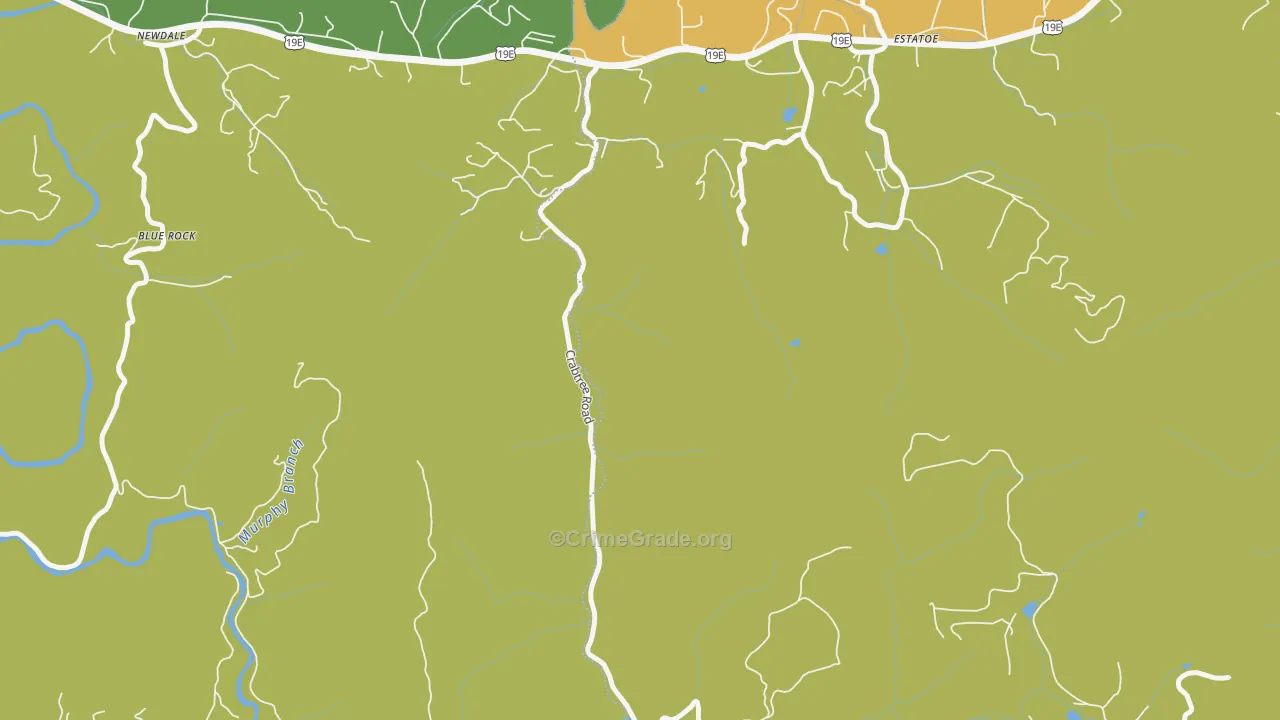 Estatoe, NC Map of Theft Rates