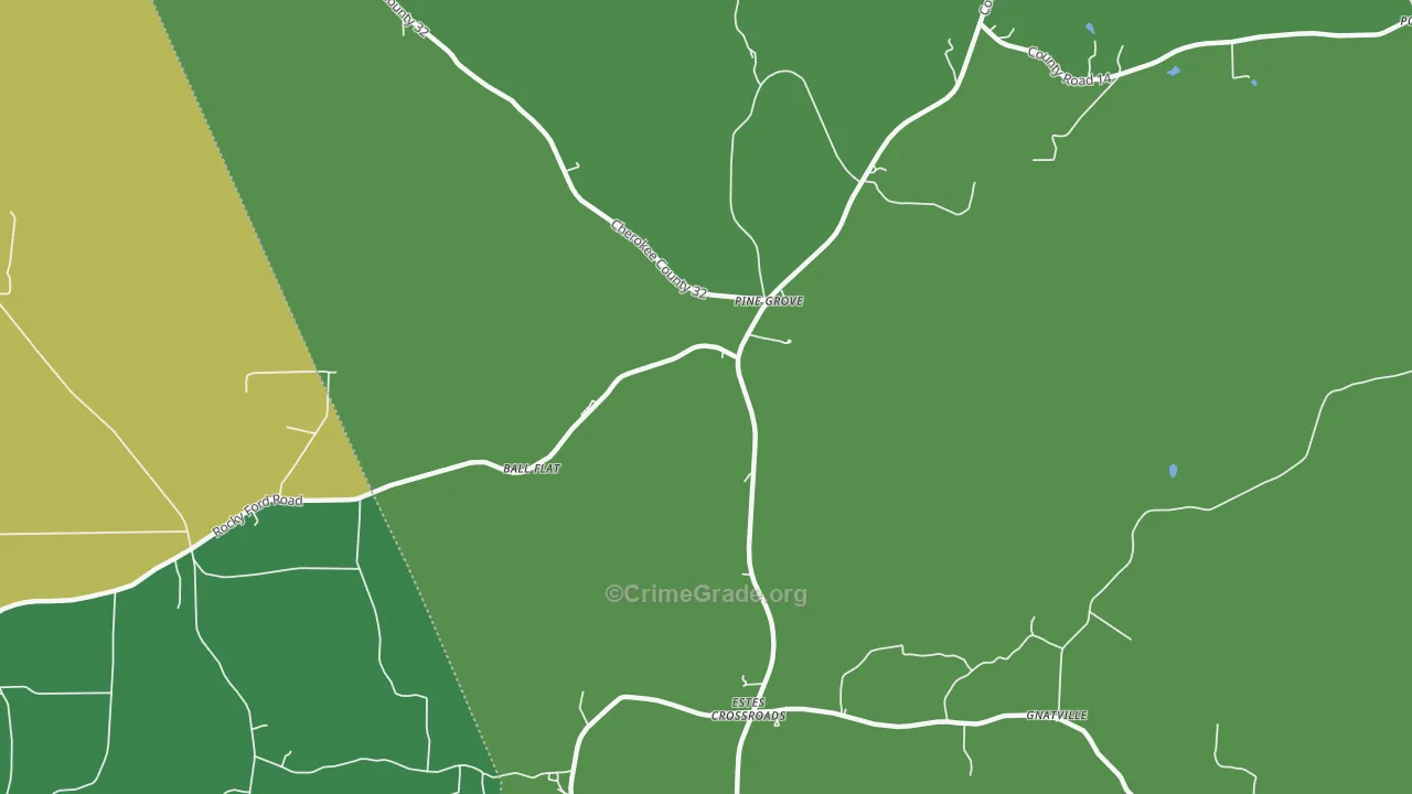 Estes Crossroads, AL Map of Theft Rates