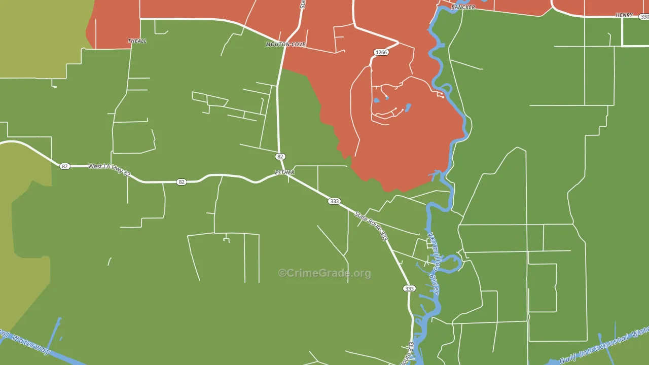 Esther, LA Map of Theft Rates