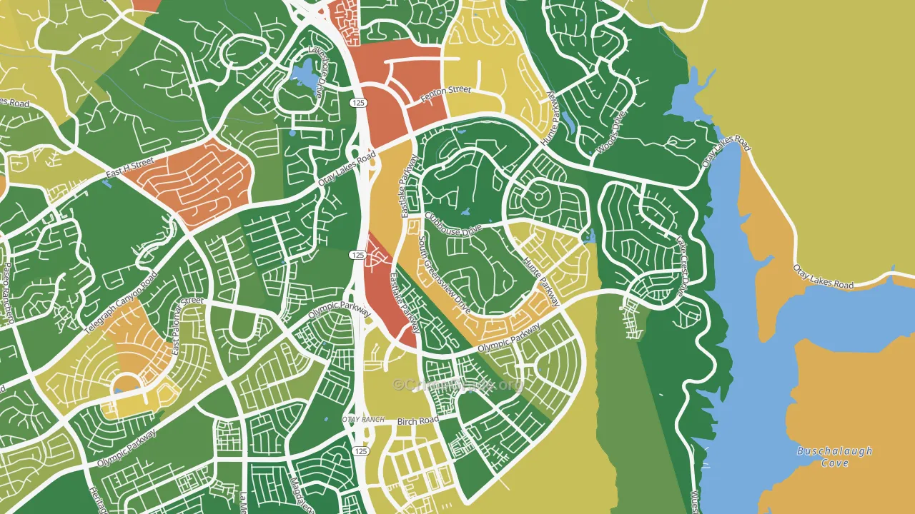 Estlake Greens, Chula Vista, CA Map of Theft Rates