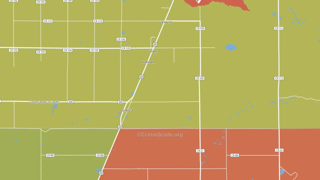 Estrella, CO Map of Theft Rates