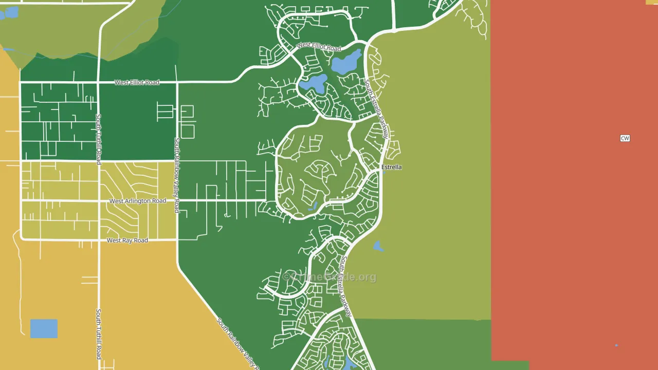 Estrella-Goodyear, Goodyear, AZ Map of Theft Rates