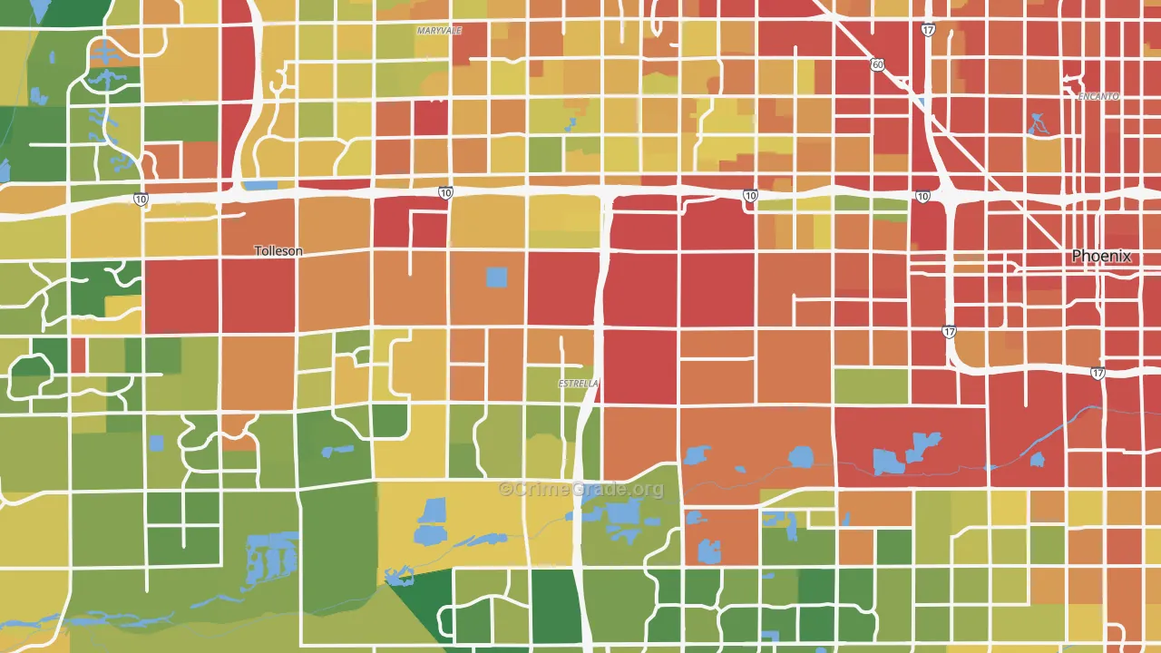 Estrella, Phoenix, AZ Map of Theft Rates