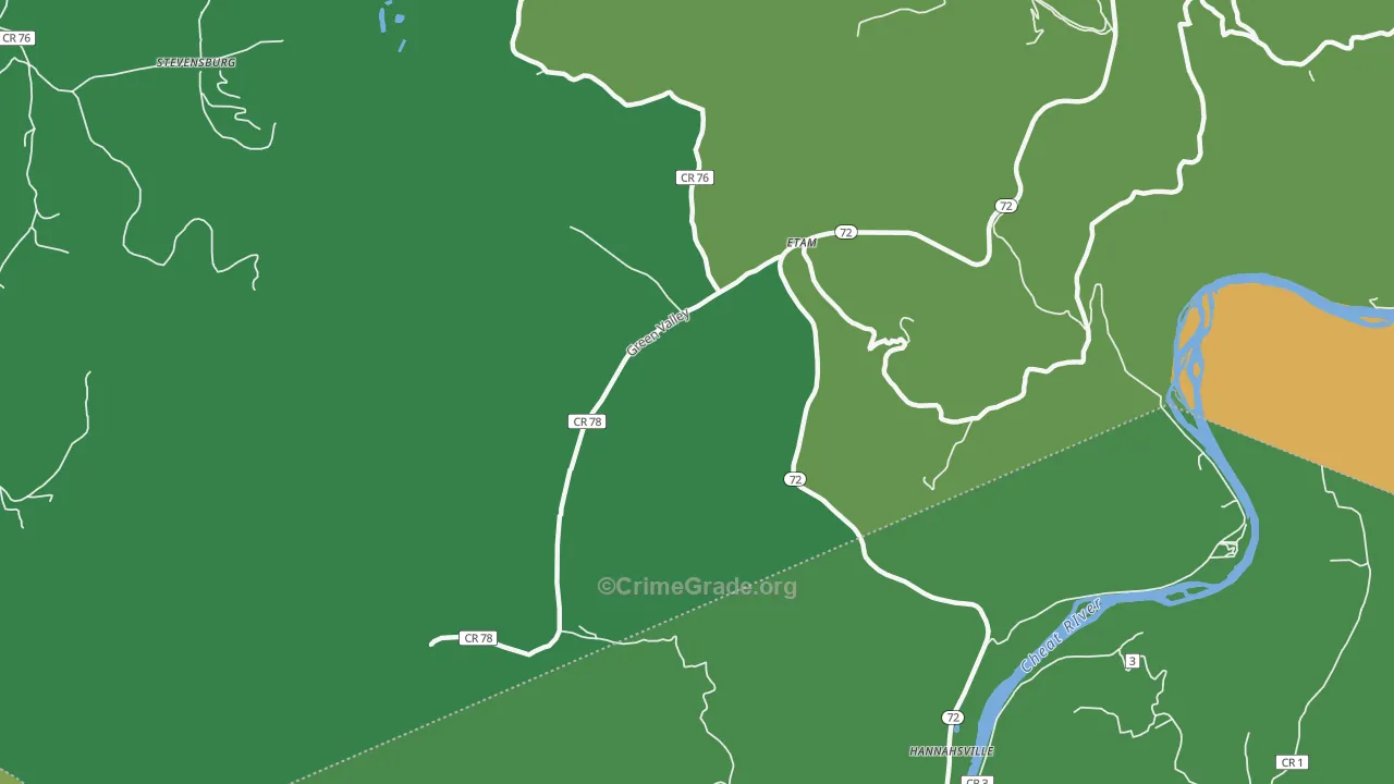 Etam, WV Map of Theft Rates