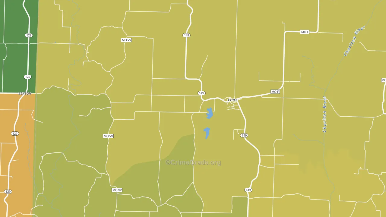 Ethel, MO Map of Theft Rates