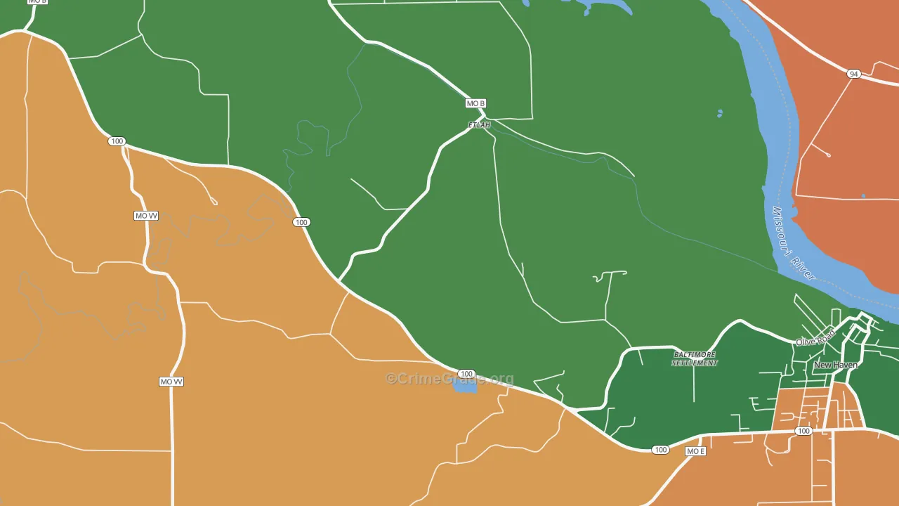 Etlah, MO Map of Theft Rates