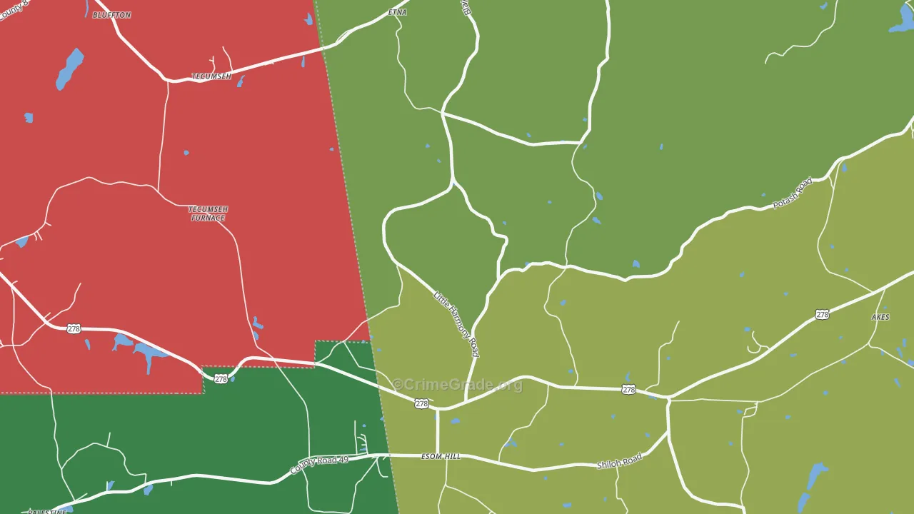 Etna, GA Map of Theft Rates