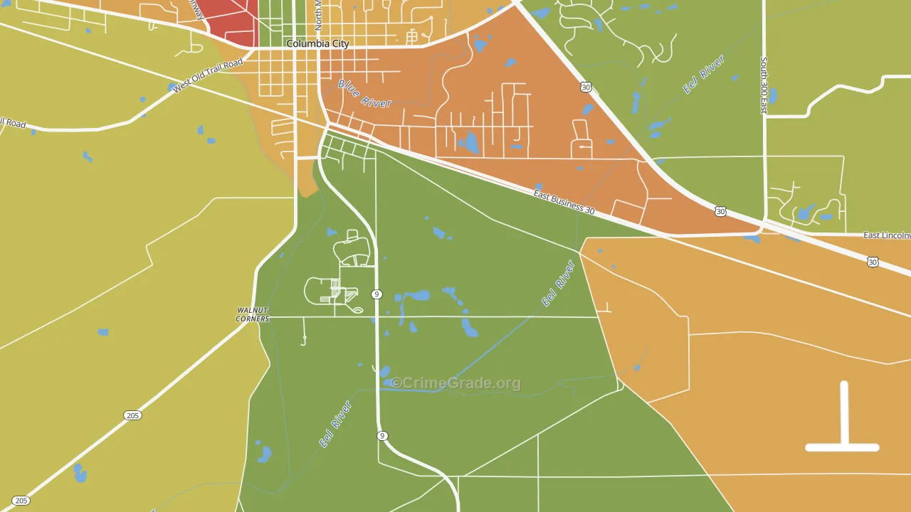 Etna, IN Map of Theft Rates