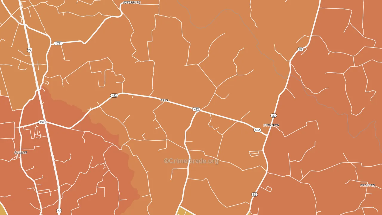 Etna, KY Map of Theft Rates