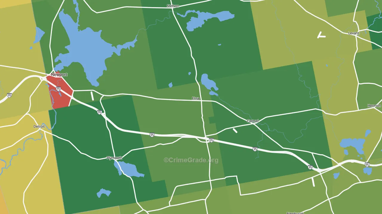 Etna, ME Map of Theft Rates