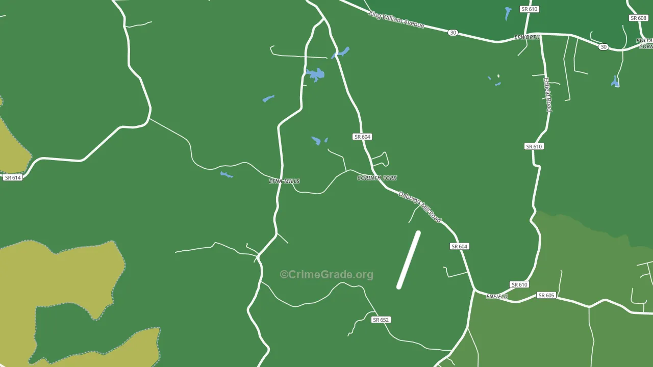 Etna Mills, VA Map of Theft Rates