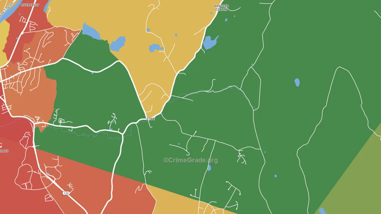 Etna, NH Map of Theft Rates