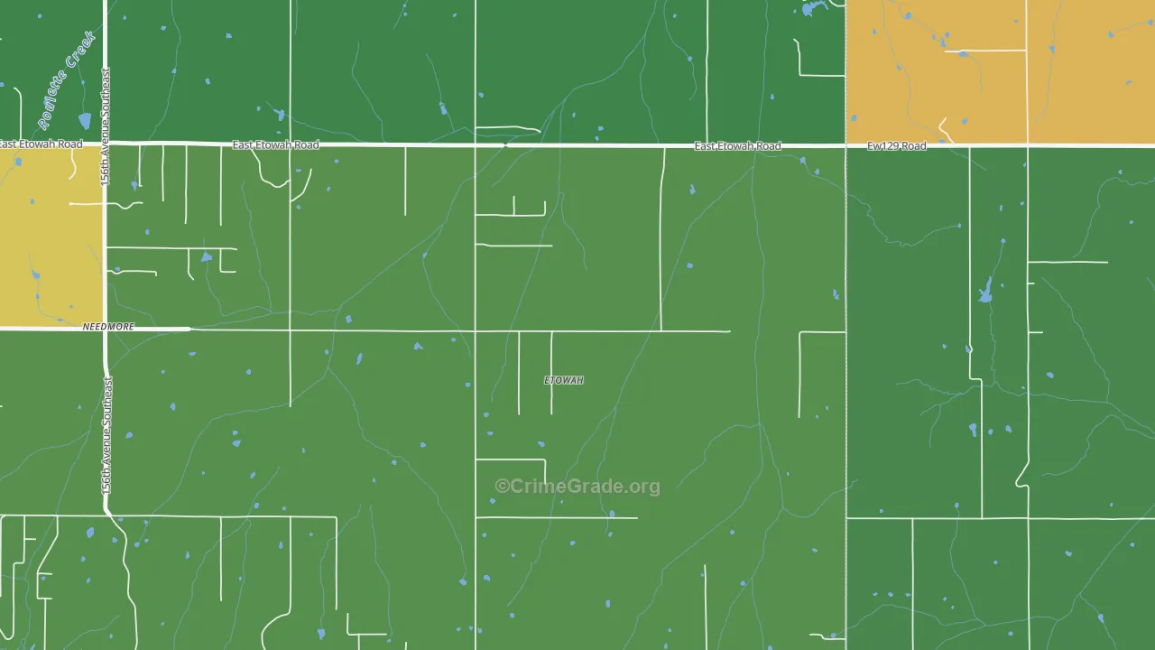 Etowah, OK Map of Theft Rates