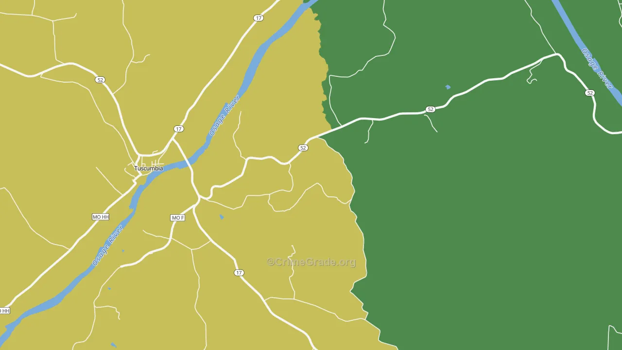 Etterville, MO Map of Theft Rates