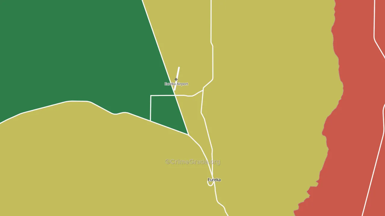 Eureka, NV Map of Theft Rates