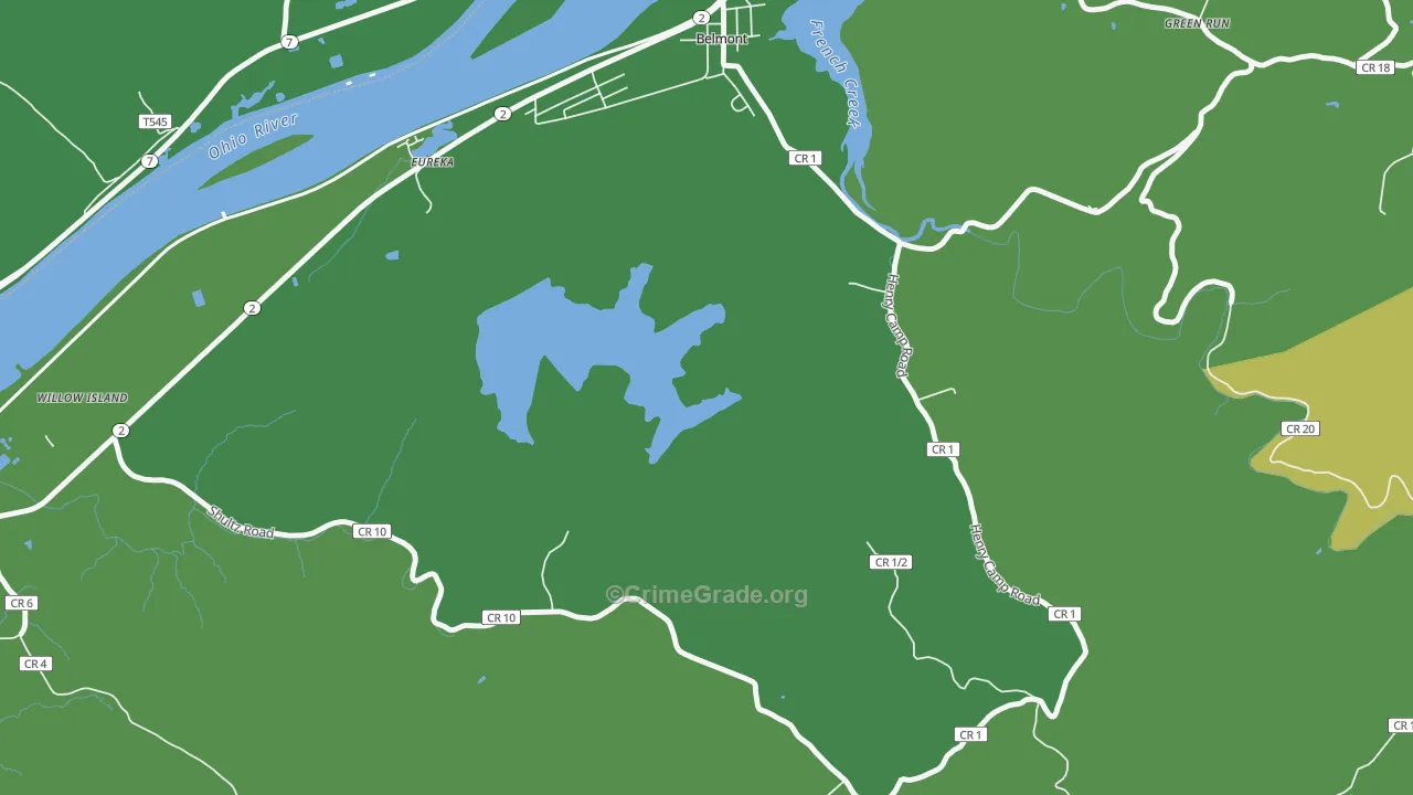 Eureka, WV Map of Theft Rates