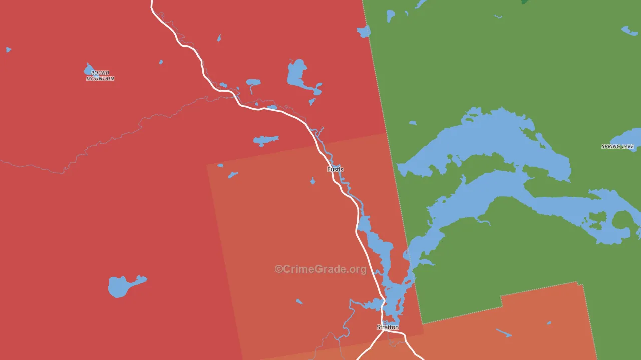 Eustis, ME Map of Theft Rates