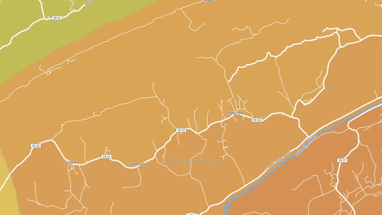 Evanston, TN Map of Theft Rates