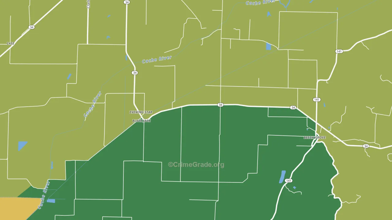 Evening Star, AR Map of Theft Rates