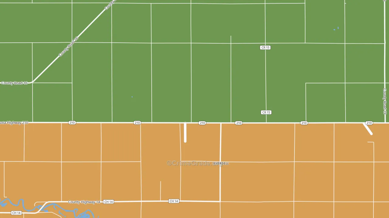 Everdell, MN Map of Theft Rates