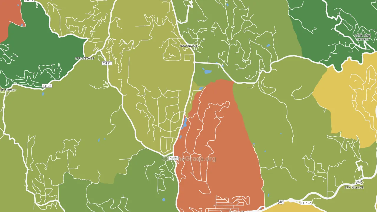 Evergreen Meadows, Evergreen, CO Map of Theft Rates