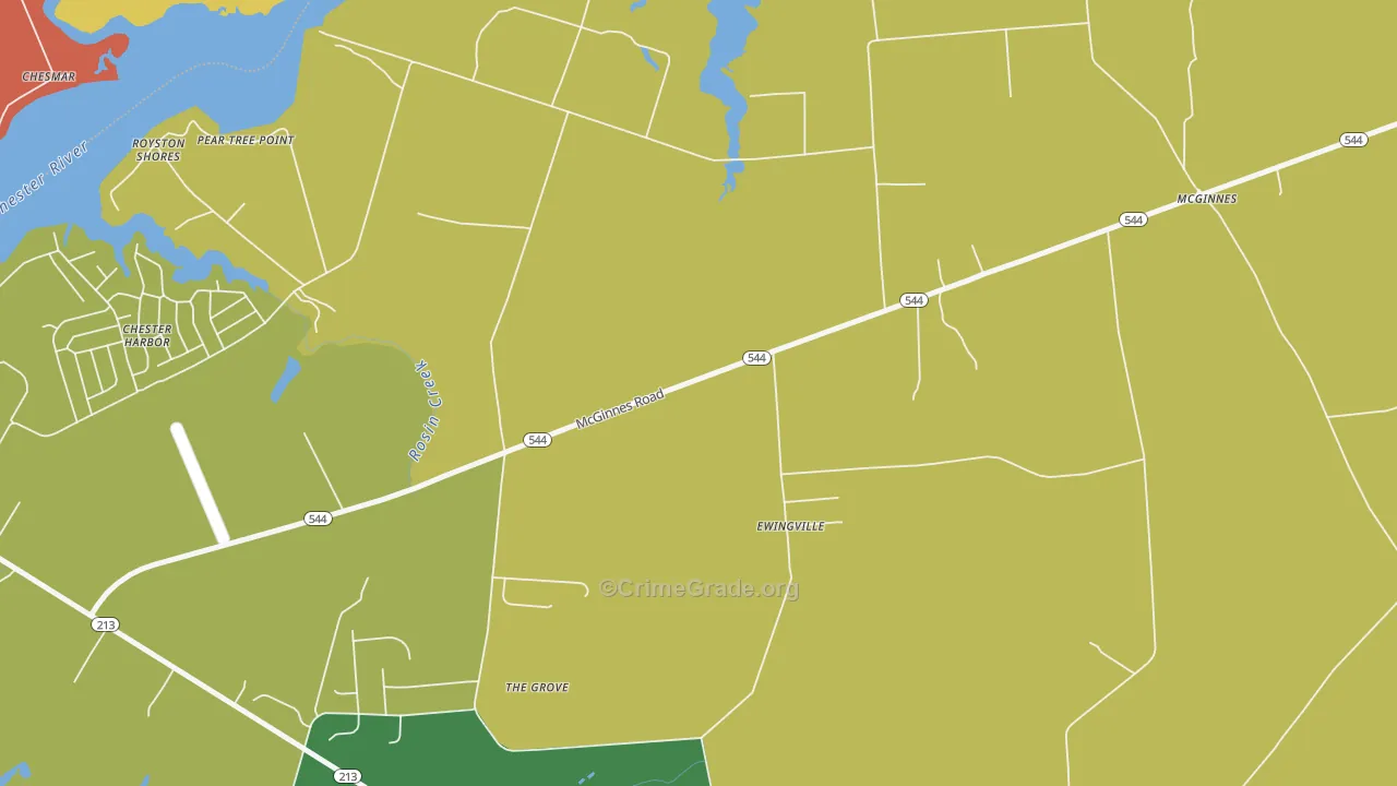 Ewingville, MD Map of Theft Rates