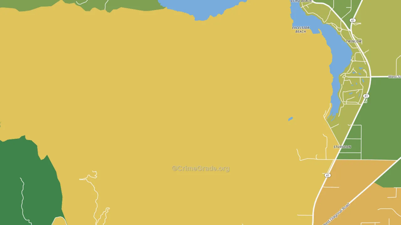 Excelsior Beach, ID Map of Theft Rates