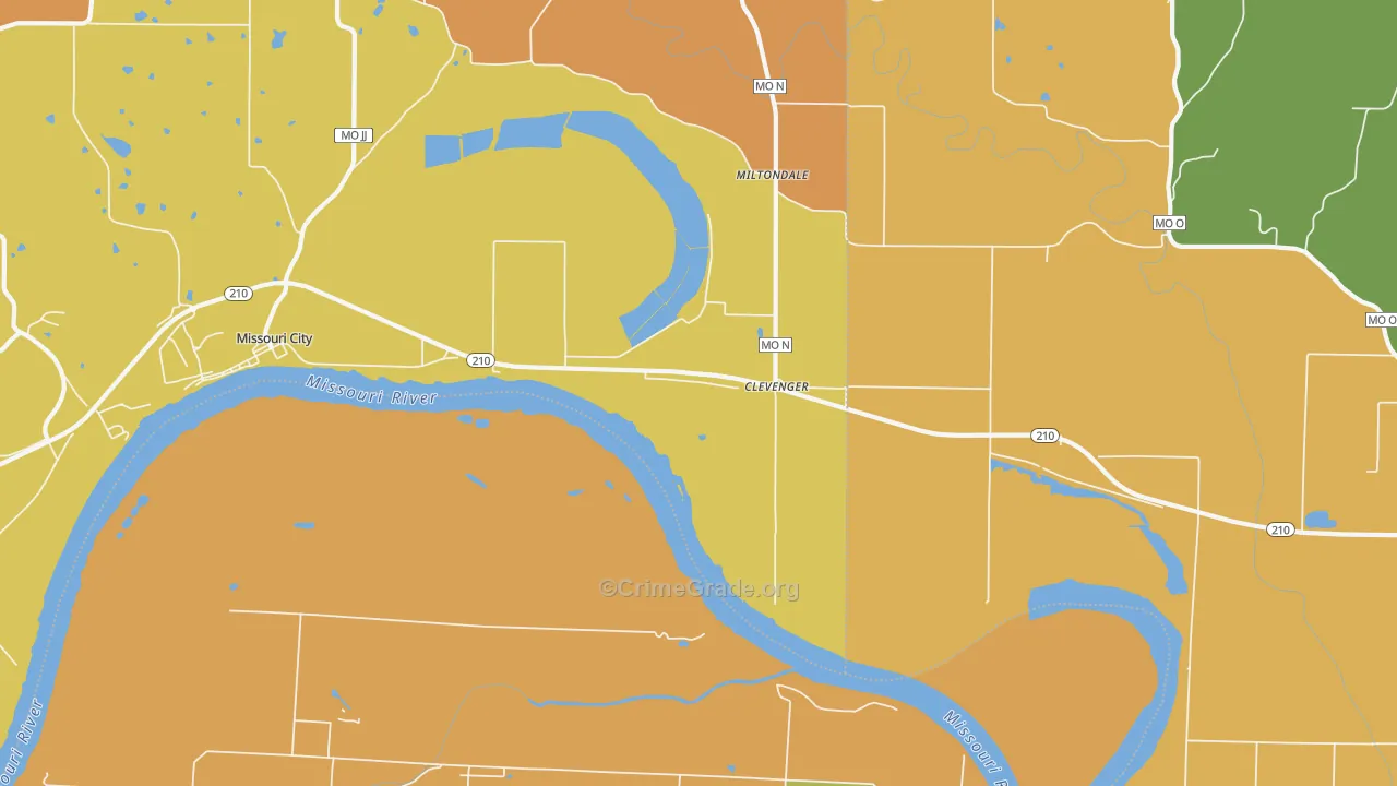 Excelsior Springs Junction, MO Map of Theft Rates