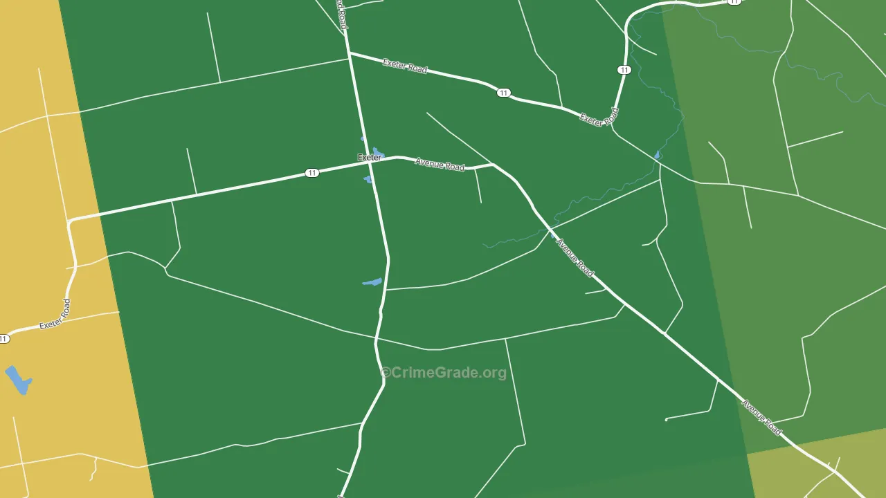 Exeter, ME Map of Theft Rates