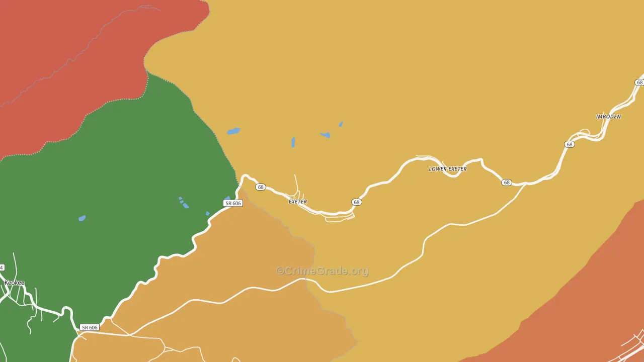 Exeter, VA Map of Theft Rates