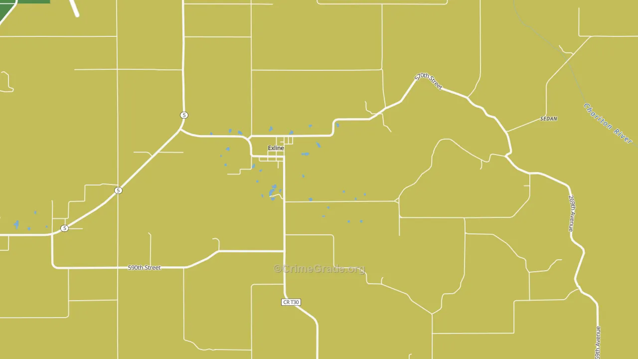 Exline, IA Map of Theft Rates