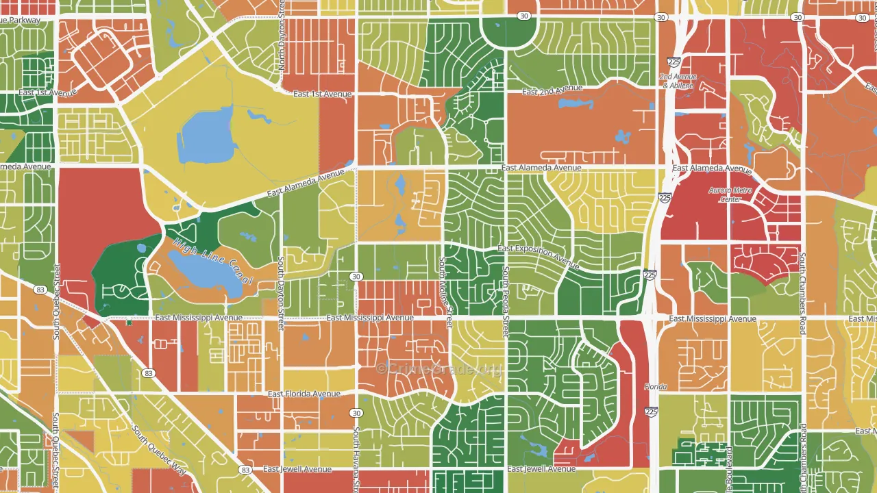 Expo Park, Aurora, CO Map of Theft Rates