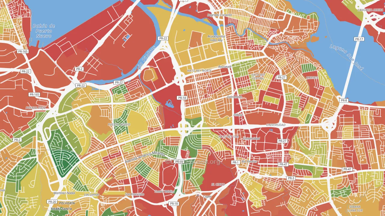 Extencion Roosevelt, San Juan, PR Map of Theft Rates
