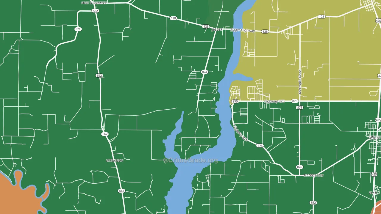 Extension, LA Map of Theft Rates