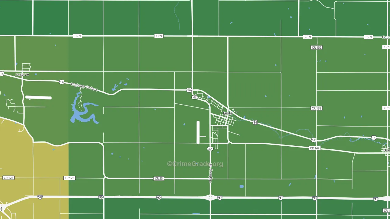 Eyota, MN Map of Theft Rates