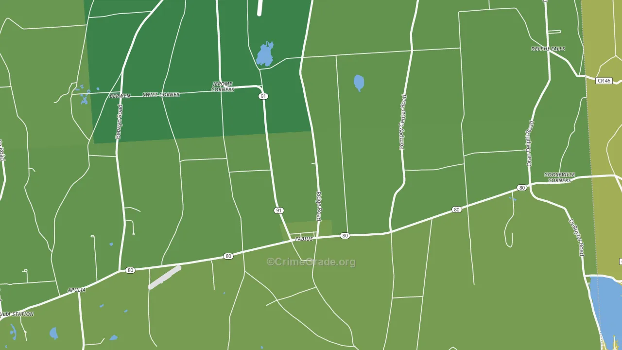 Fabius, NY Map of Theft Rates
