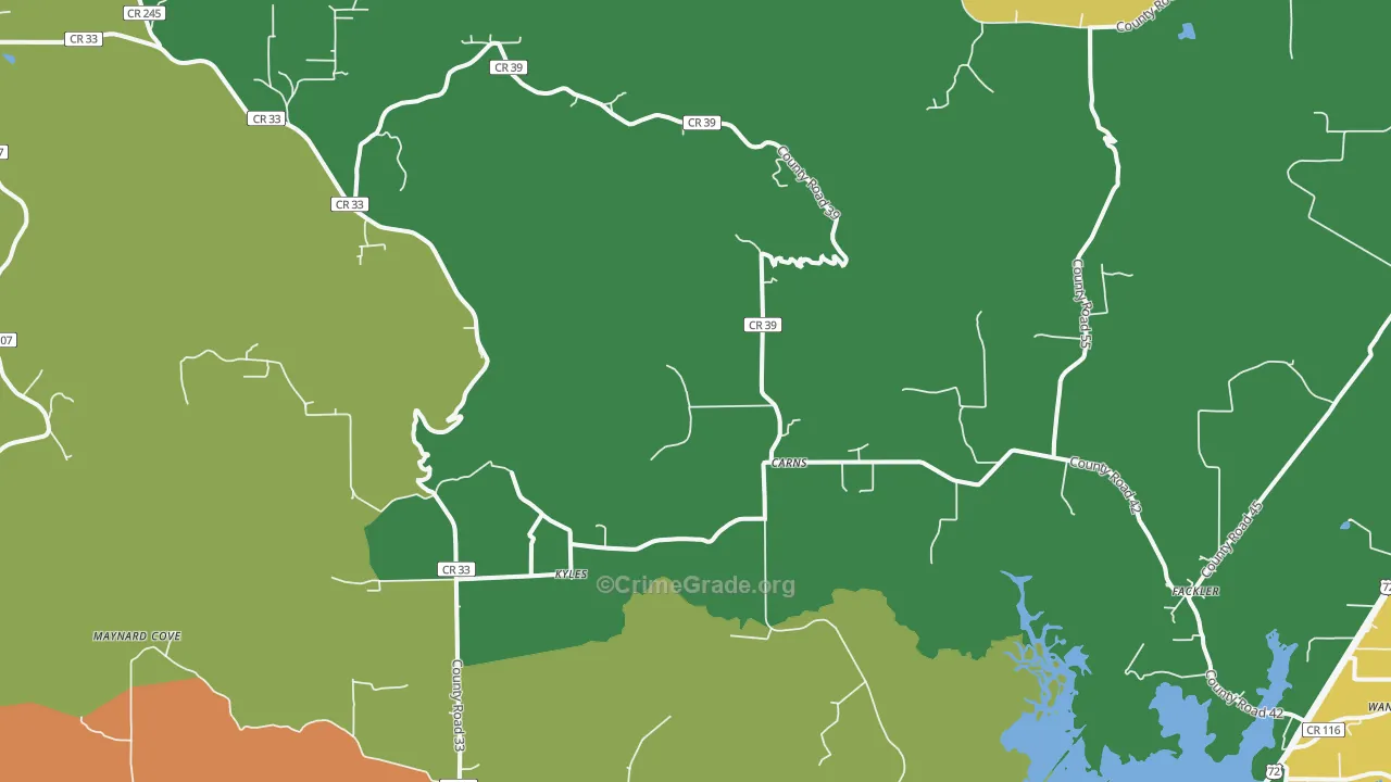 Fackler, AL Map of Theft Rates