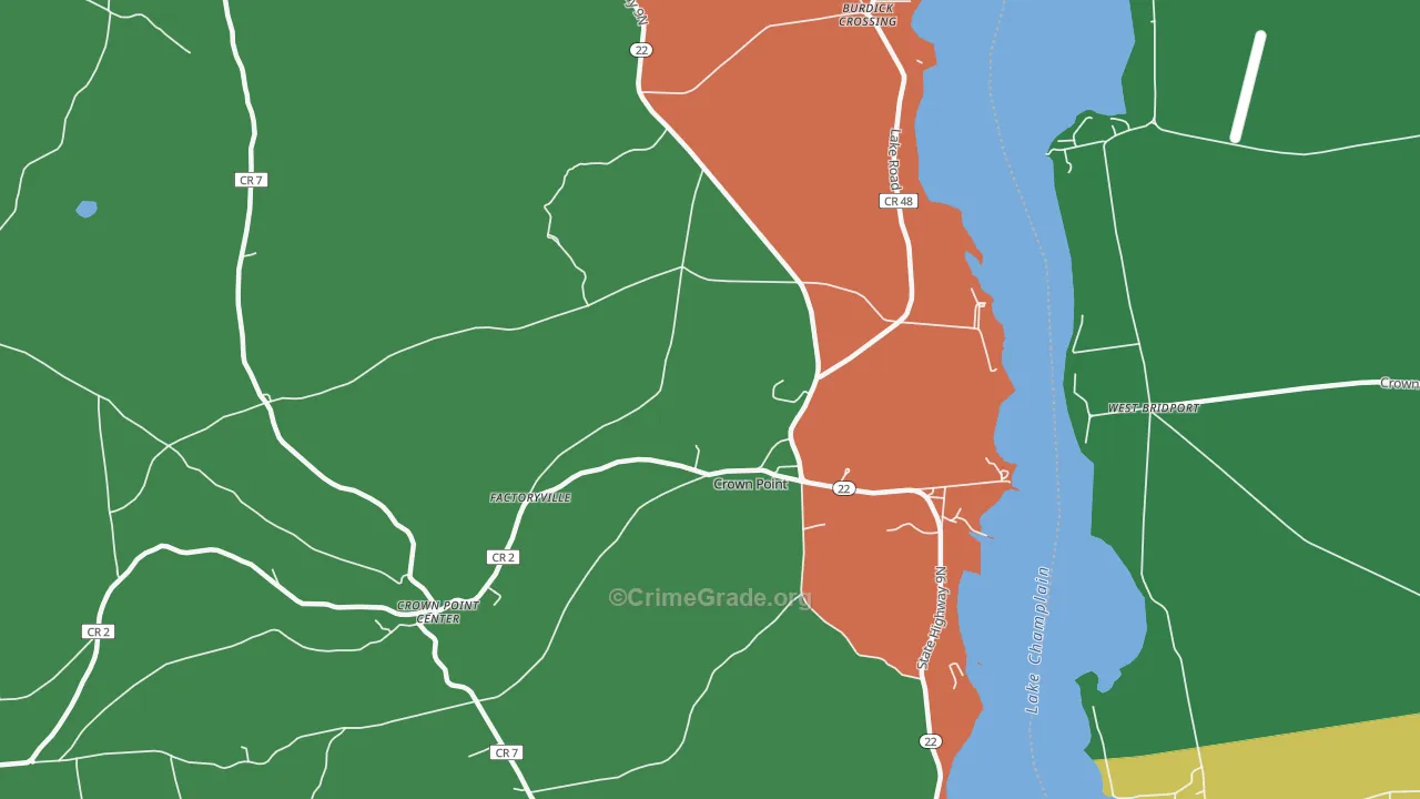 Factoryville, NY Map of Theft Rates