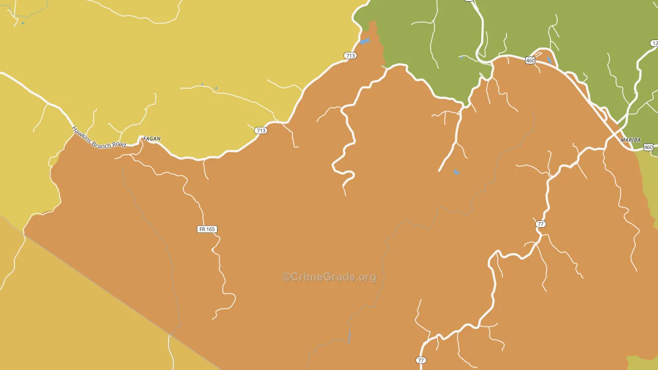Fagan, KY Map of Theft Rates