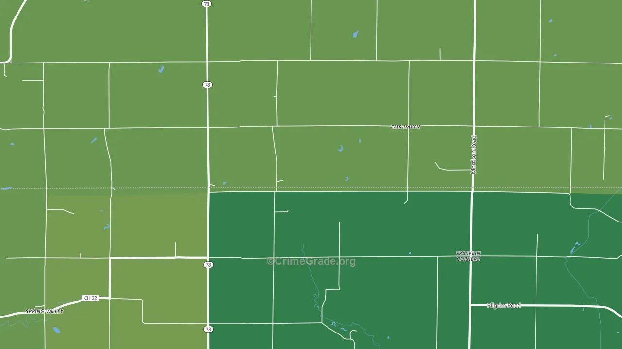 Fair Haven, IL Map of Theft Rates