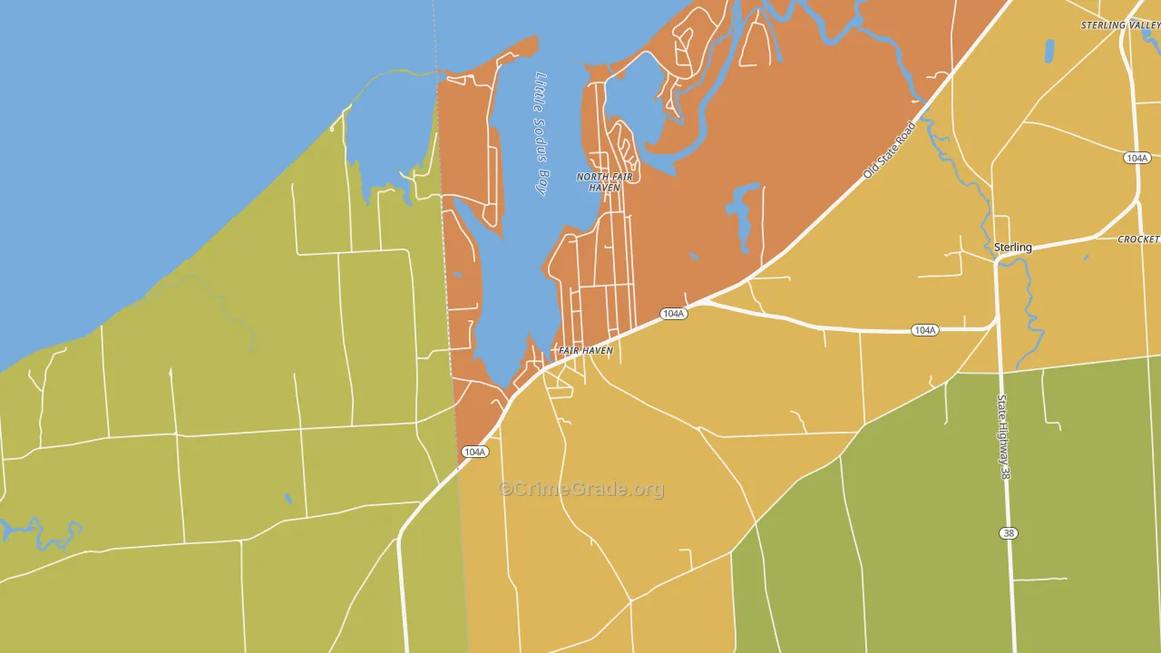 Fair Haven, NY Map of Theft Rates