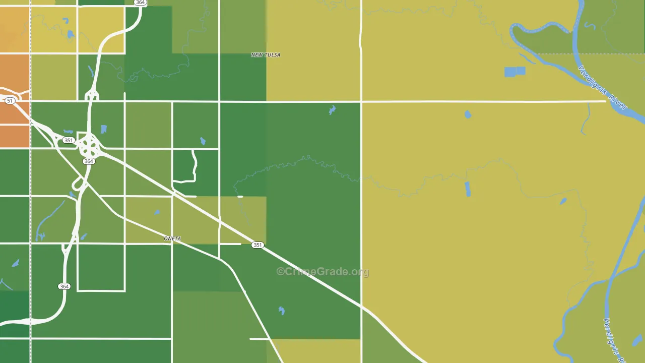 Fair Oaks, OK Map of Theft Rates